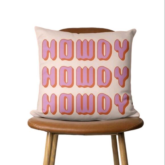 Howdy Pink Pillow Cover - Picture 3 of 5